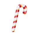 Christmas candy cane isolated. Christmas stick. Traditional xmas candy with red and white stripes. Santa caramel cane