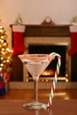 Christmas candy cane martini Royalty Free Stock Photo