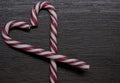 Heart-shaped striped candy cane