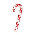 Christmas candy cane. Christmas stick. Traditional xmas candy with red and white stripes. Santa caramel cane with