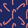 Christmas candy cane stripes seamless pattern in red and white. Popular winter festive background Royalty Free Stock Photo