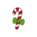 Christmas candy cane vector illustration icon
