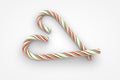 Christmas candy canes heart symbol Royalty Free Stock Photo