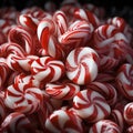 christmas candy canes. red and white hard-boiled sweets, circle peppermint rocks