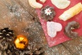 Christmas candy with pinecone in punnet