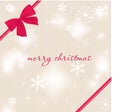 Christmas card with beautiful red satin bow Royalty Free Stock Photo