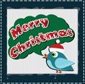 Christmas card with a bird