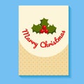 Christmas card with branch of Christmas tree and an inscription Merry Christmas. Royalty Free Stock Photo