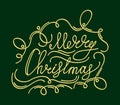 Christmas card with calligraphy decoration elements