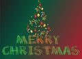 Christmas card and chrisrmas tree Royalty Free Stock Photo