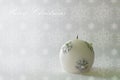 Photo of a christmas candle on a simple and elegant snowflakes decorated background - Christmas card Royalty Free Stock Photo