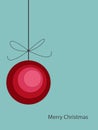 Christmas card with colorful circle ball, vector illustration
