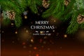 Merry Christmas and Happy New Year. Vector glitter decoration, gold