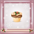 Christmas card with cupcake