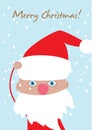 Christmas card with cute santa