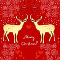 Christmas card with deers