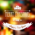 Christmas card design with glowing blurred