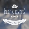 Christmas card design with glowing blurred