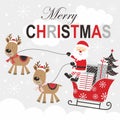 Christmas card design with santa, reindeer, gifts and sleigh Royalty Free Stock Photo