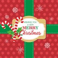 Christmas card design with candy canes and lettering Royalty Free Stock Photo