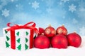 Christmas card gift decoration gifts winter snow red balls copyspace