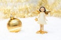 Christmas card in gold colour. Royalty Free Stock Photo