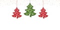 Christmas Card with hanging Trees decoration card element background