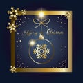 Merry Christmas Winter Holiday card luxury decoration template 3D gold decoration Royalty Free Stock Photo