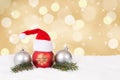 Christmas card hat decoration with copyspace Royalty Free Stock Photo
