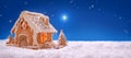 Christmas card. Holiday Gingerbread house . Royalty Free Stock Photo