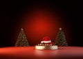 Christmas card ideas, Christmas tree background and gifts. AI Generative