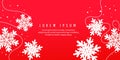 Christmas card invitation card with paper cut snowflakes on red background vector illustration Royalty Free Stock Photo