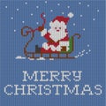 Christmas card, knitted pattern,