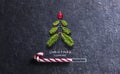 Christmas Card - Loading Concept - Tree And Candy Canes Royalty Free Stock Photo