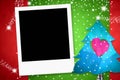 Christmas card with one photo frame Royalty Free Stock Photo