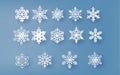 Christmas card with paper cut snow flake. Royalty Free Stock Photo