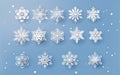 Christmas card with paper cut snow flake. Royalty Free Stock Photo