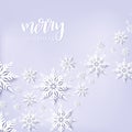 Christmas card with paper snow flake.