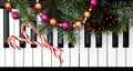 Christmas card with piano Royalty Free Stock Photo