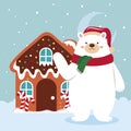 Christmas card with polar bear Royalty Free Stock Photo