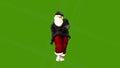 Christmas card- posh father Christmas dancing on green screen background