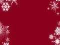 Christmas card red background snowflakes stars