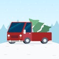 Pickup Truck With Christmas Tree