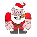 Christmas card Santa biker. Vector Santa Claus