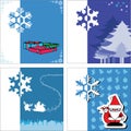 Christmas card Santa and blue snowflake Royalty Free Stock Photo