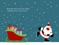 Christmas Card: Santa Claus with Sleigh Royalty Free Stock Photo