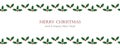 Christmas card with seamless holly berry border