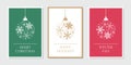 christmas card set with hangin ball decoratoin with snowflakes