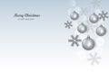 Christmas card, silver balls and snowflakes Royalty Free Stock Photo