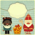 Christmas card with Sinterklaas